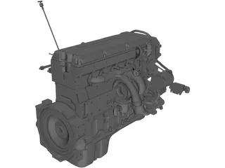 Cummins QSX15 Engine 3D Model preview