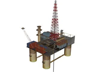 Oil Platform 3D Model preview