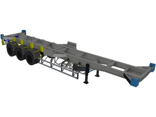 Semitrailer 40 feet 3D Model preview