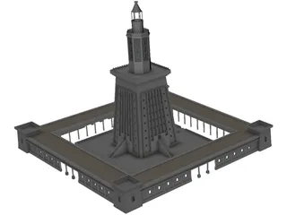 Alexandria Lighthouse 3D Model preview