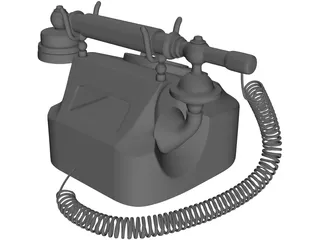Western Electric Rotary Dial Phone 3D Model preview