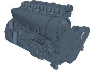 Deutz F6L914 Diesel Engine 3D Model preview