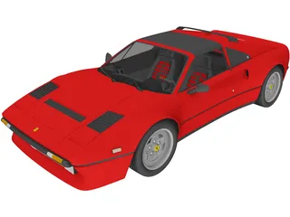 Ferrari 308 GTB GTS (1975) 3D Model preview