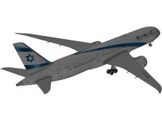 Boeing 787-9 Dreamliner El Al 3D Model preview