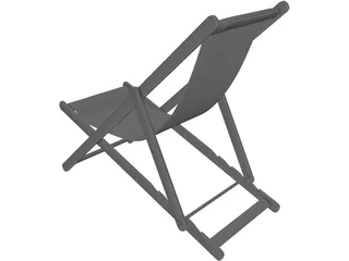 Deck Chair Beach 3D Model preview