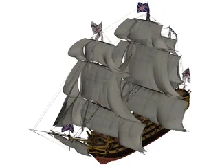 Queen Anne Revenge 3D Model preview