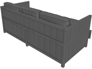 Leather Sofa 3D Model preview