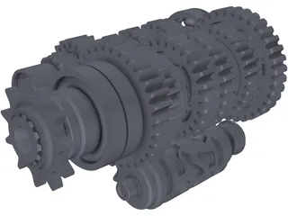 Honda CBR600RR Stock Gearbox 3D Model preview