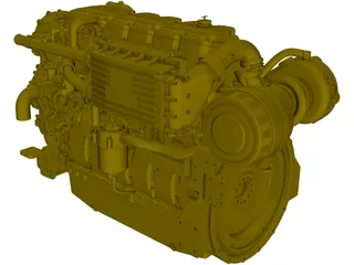 Caterpillar C18 Engine 3D Model preview