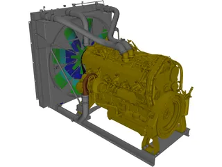 Caterpillar C27 Engine 3D Model preview