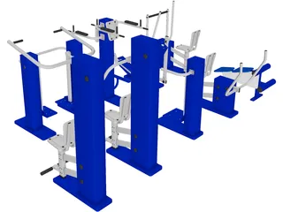 Gym Equipment 3D Model preview