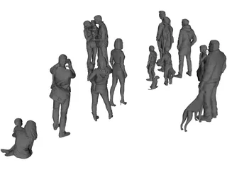 Group of Poeple 3D Model preview