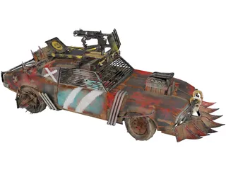 Zombie Car 3D Model preview