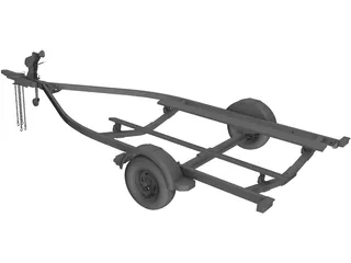 Boat Trailer 3D Model preview