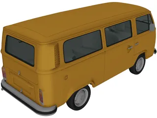 Volkswagen Transporter T2 (1972) 3D Model preview