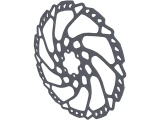 Shimano RT66 203mm Brake Rotor 3D Model preview