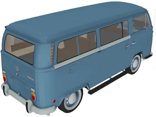 Volkswagen Kombi (1970) 3D Model preview