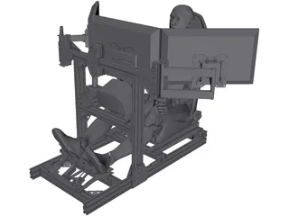 Sim Racing Rig 3D Model preview