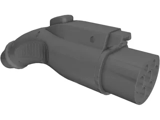 Electric Car Charging Plug 3D Model preview