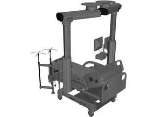 Hospital Bed 3D Model preview