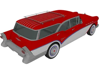 Buick Century Caballero Wagon (1957) 3D Model preview