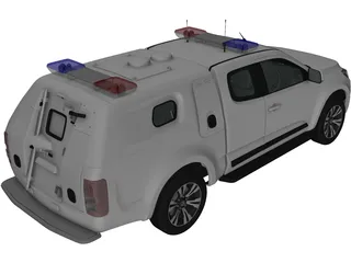 Holden Colorado SpaceCab Divisional Van (2018) 3D Model preview