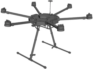 UAV Copter M600 3D Model preview