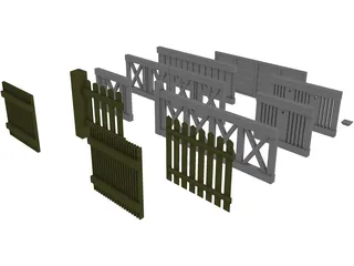Fences Collection 3D Model preview