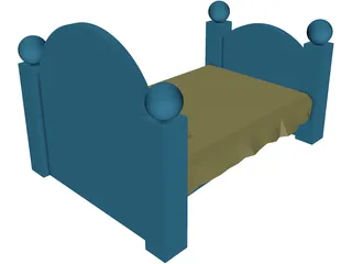 Bed for Teddy Bear 3D Model preview