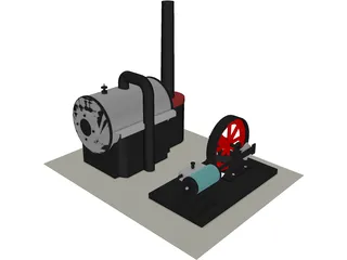 D10 Wilesco Steam Engine 3D Model preview