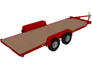 TV-108 Single-Car Hauler Trailer 3D Model preview