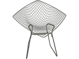 Bertoia Diamond Lounge Chair 3D Model preview