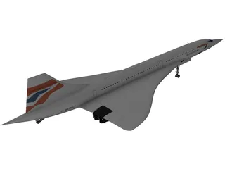 Concorde British Airways 3D Model preview