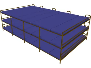 Hostel Bed 3D Model preview