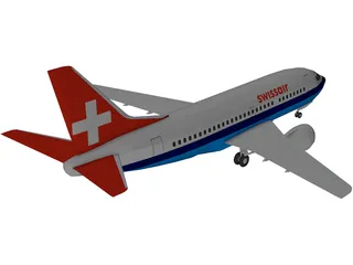 Boeing 737 Swiss Air 3D Model preview