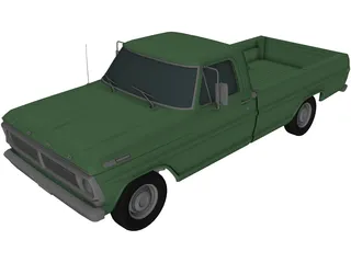 Ford F-100 (1970) 3D Model preview