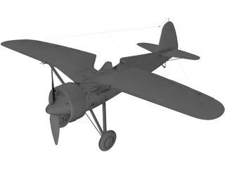 PZL P11 3D Model preview