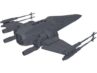 Star Wars T-70 X-Wing Star Figher 3D Model preview