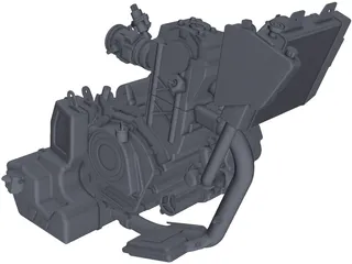 Bajaj Pulsar Engine 3D Model preview