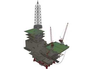 Offshore Rig 3D Model preview