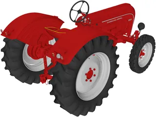 Porsche Diesel Tractor P133 (1956) 3D Model preview