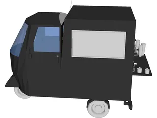 Piaggio Ape 50 Coffee Truck 3D Model preview