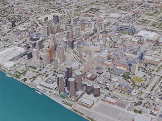 Detroit City, MI, USA (2019) 3D Model preview