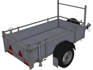 Small Load Trailer 3D Model preview