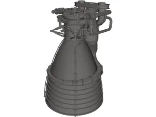 Saturn V F1 Rocket Engine 3D Model preview
