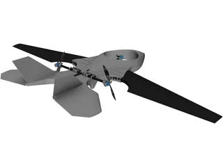 Trirotor Drone 3D Model preview