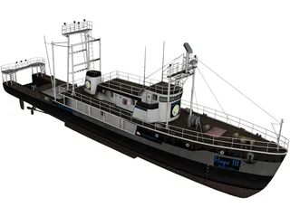 Fishing Boat 3D Model preview