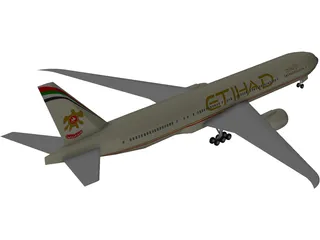 Boeing 777-300 Etihad 3D Model preview