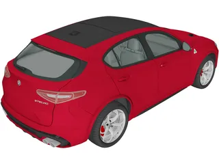 Alfa Romeo Stelvio Quadrifoglio (2018) 3D Model preview