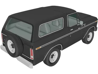 Ford Bronco Wagon (1978) 3D Model preview